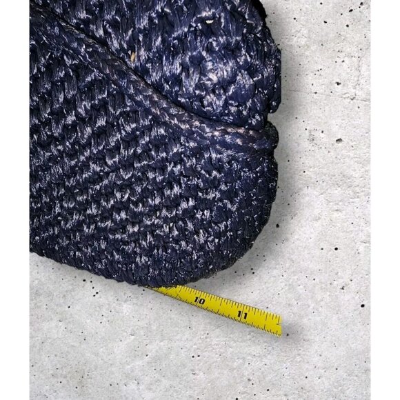 VINTAGE MANTESSA BLUE STRAW HINGED PURSE Hand Mase In JAPAN - Picture 10 of 11